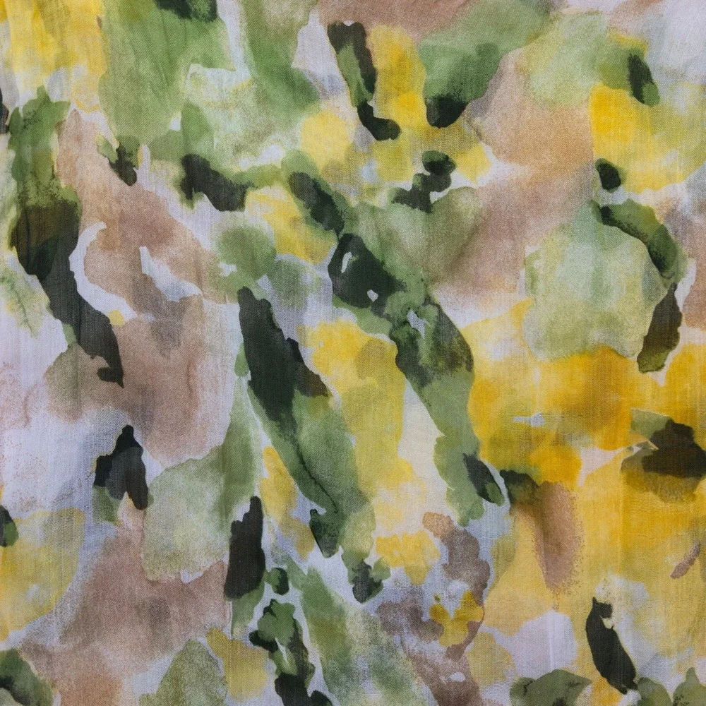 NWT Simply Vera Vera Wang Watercolor Floral Scarf Yellow‎ Green Lightweight Boho